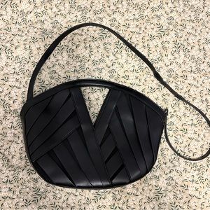 NWT Anthropologie midsize black bandage cutout cross body bag/purse